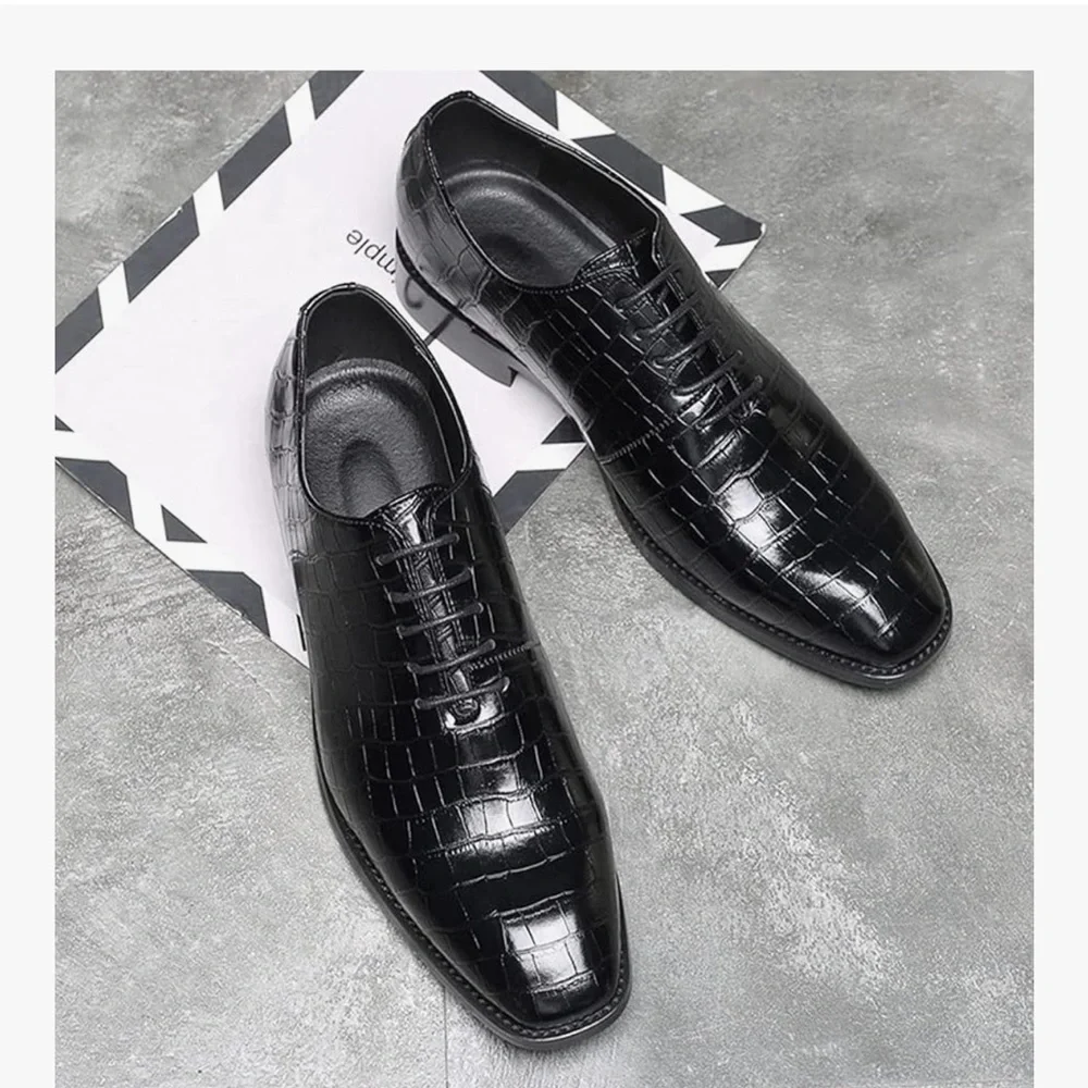 Men's Retro Oxford Dress Shoes Textured Leather Non Slip Business Casual 11